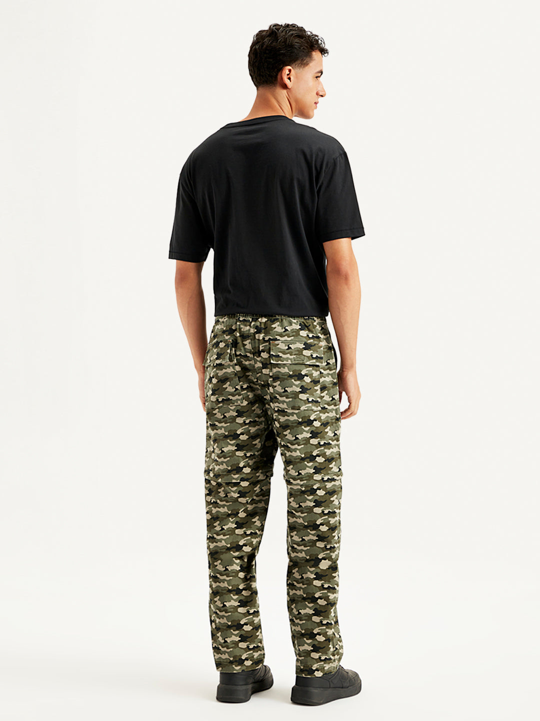 Men's Olive Regular Fit Cargo Trousers