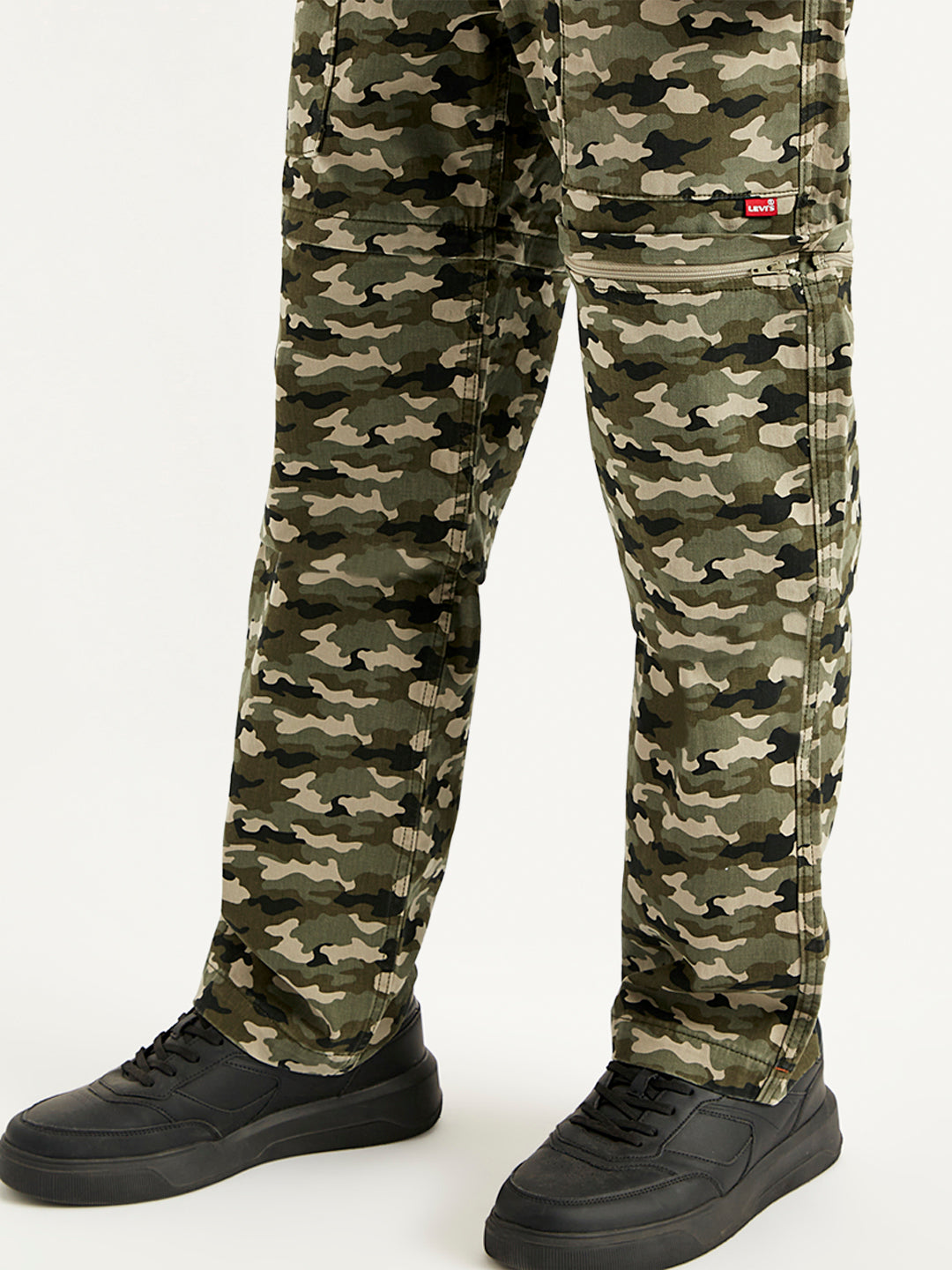 Men's Olive Regular Fit Cargo Trousers