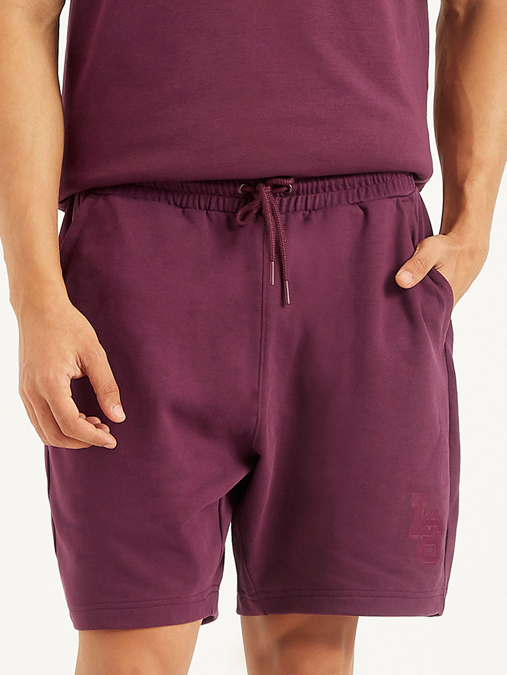 Men's Burgundy Regular Fit Shorts