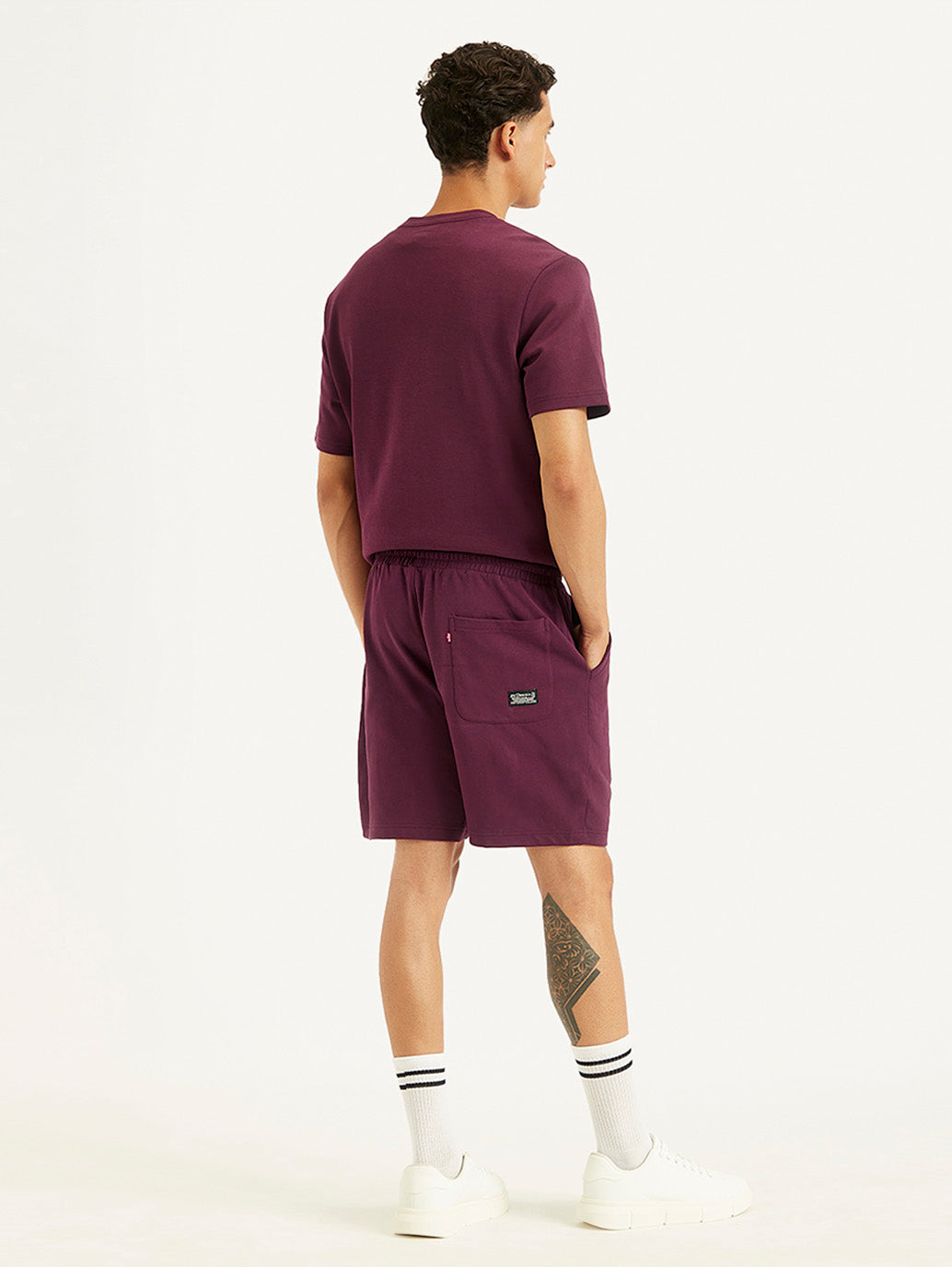 Men's Burgundy Regular Fit Shorts