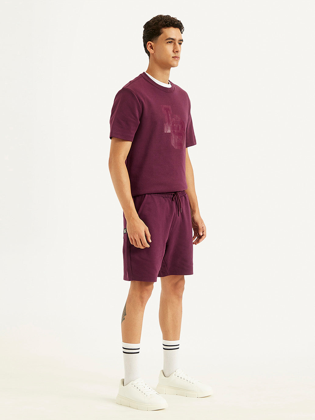 Men's Burgundy Regular Fit Shorts