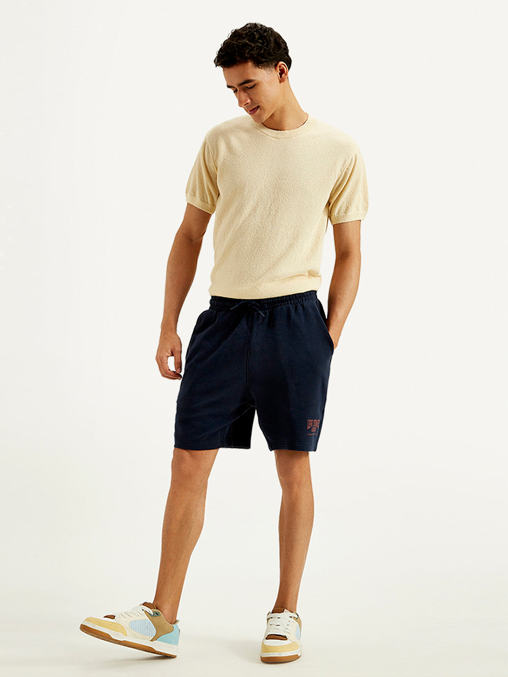 Men's Navy Regular Fit Shorts