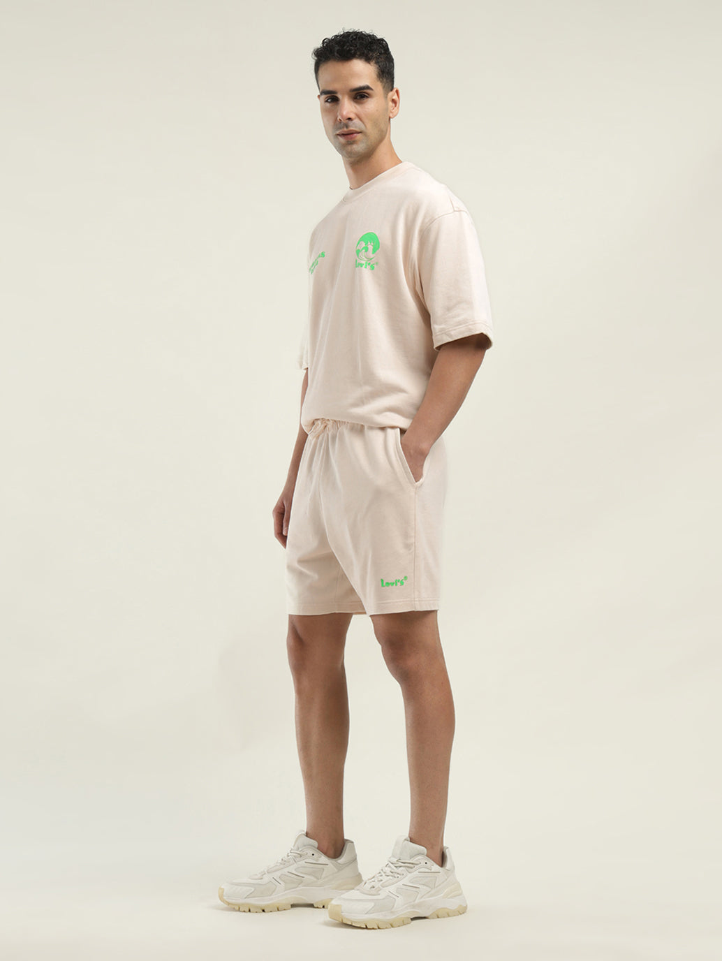 Men's Off White Regular Fit Shorts