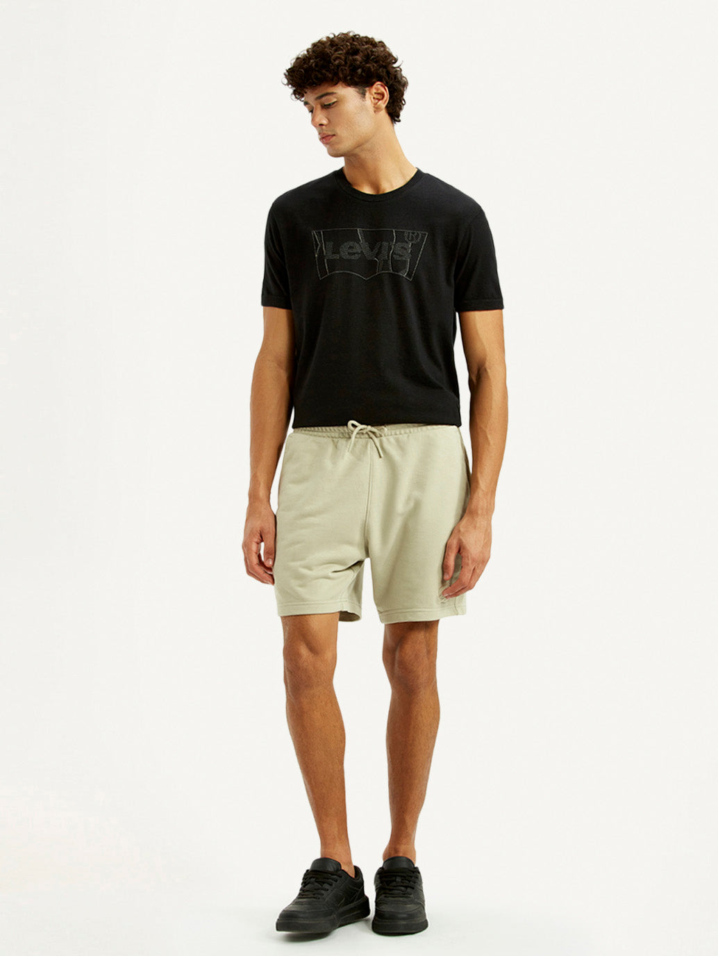 Men's Beige Regular Fit Shorts - Front View