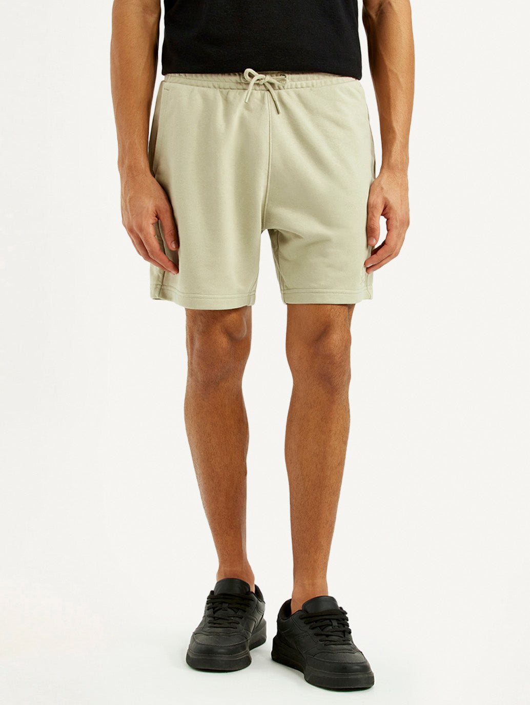 Men's Beige Regular Fit Shorts - Front View