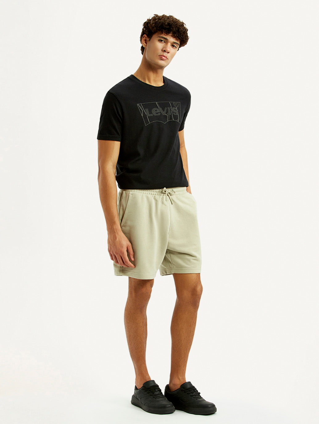Men's Beige Regular Fit Shorts - Side View