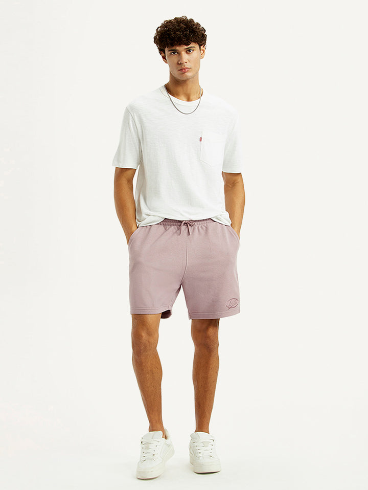 Men's Light Pink Regular Fit Shorts