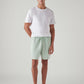 Men's Light Green Regular Fit Mid Rise Shorts - Front View