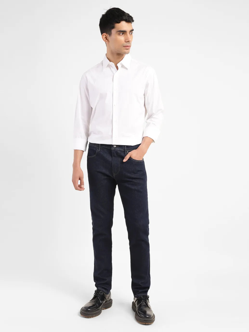 Men's Redloop 512 Navy Blue Slim Tapered Fit Mid Rise Jeans