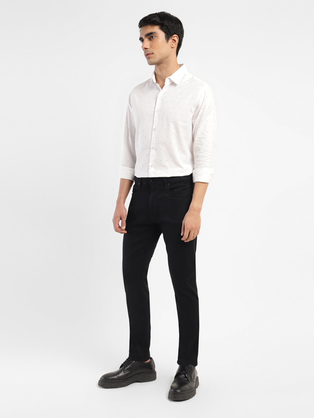 Men's Redloop 512 Black Slim Tapered Fit Mid Rise Jeans