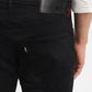 Men's Redloop 512 Black Slim Tapered Fit Mid Rise Jeans - BackDetails View