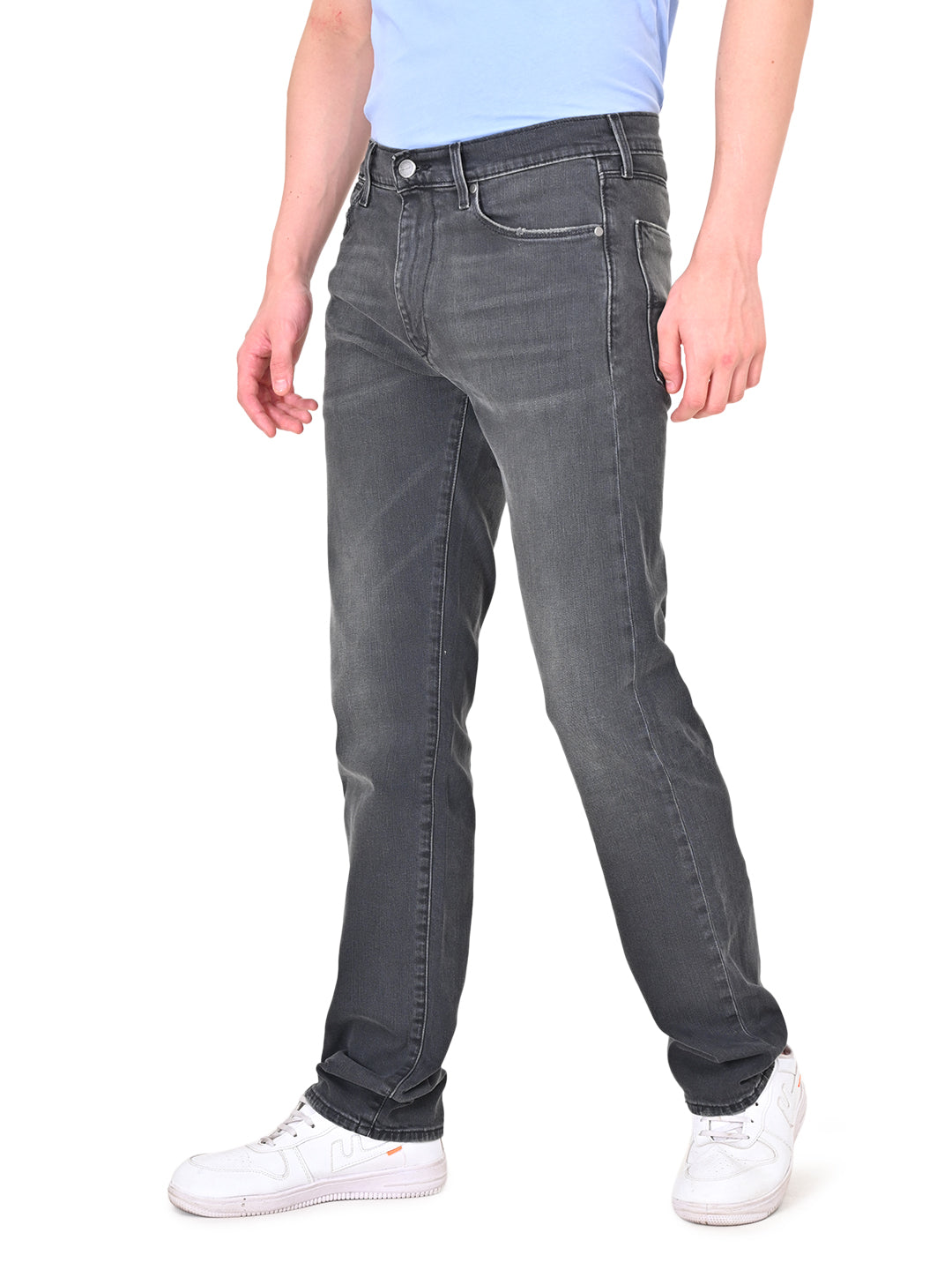 Men's Redloop 513 Grey Slim Straight Fit Mid Rise Jeans