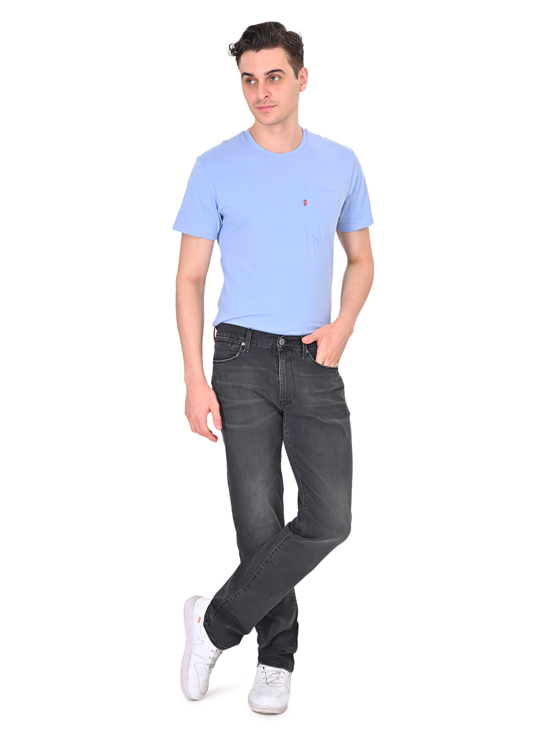 Men's Redloop 513 Grey Slim Straight Fit Mid Rise Jeans - 4 View