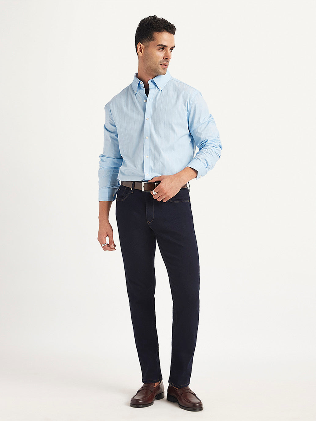 Men's Redloop 511 Navy Blue Slim Fit Mid Rise Jeans