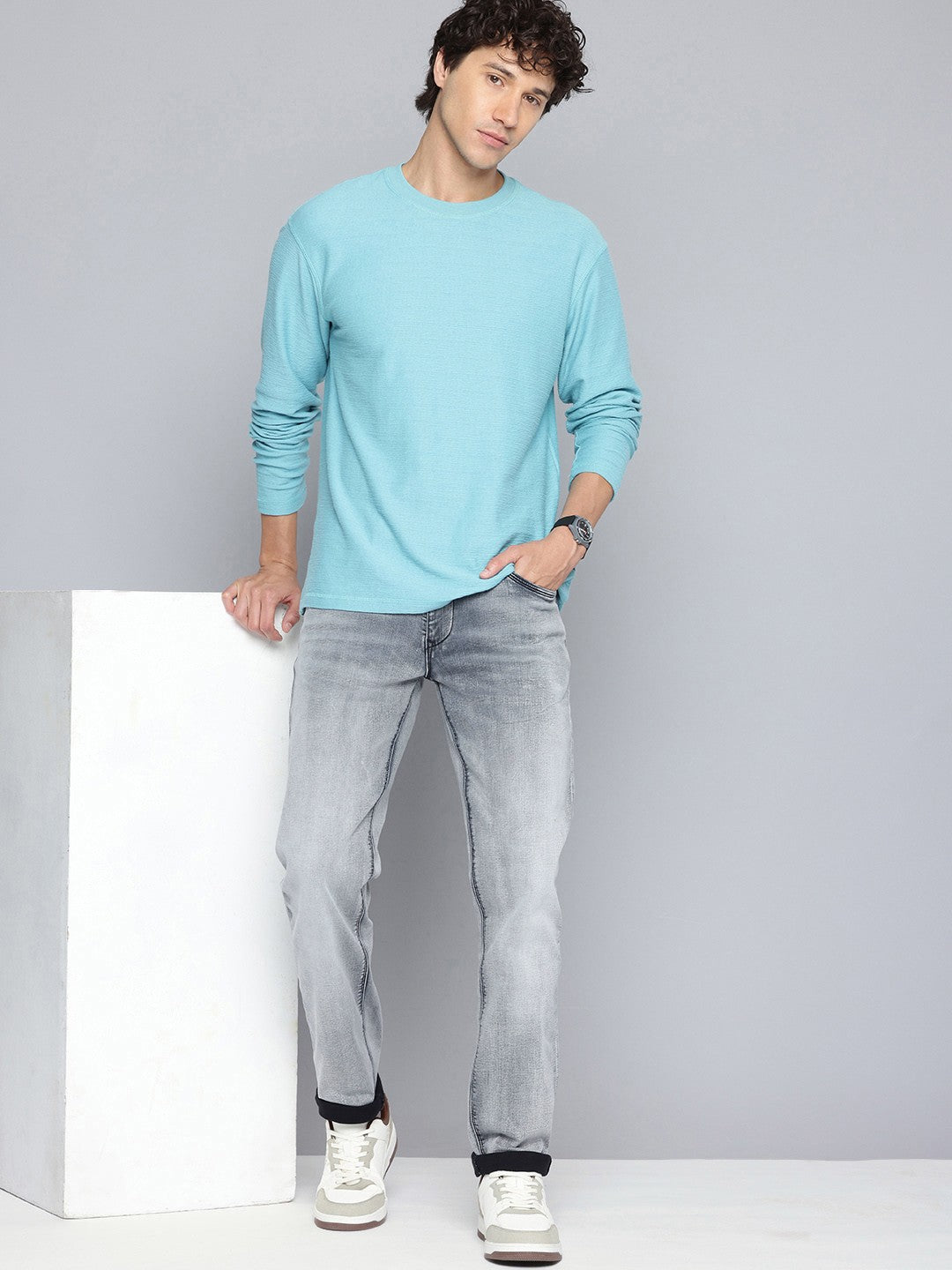 Men's Redloop 511 Grey Slim Fit Mid Rise Jeans