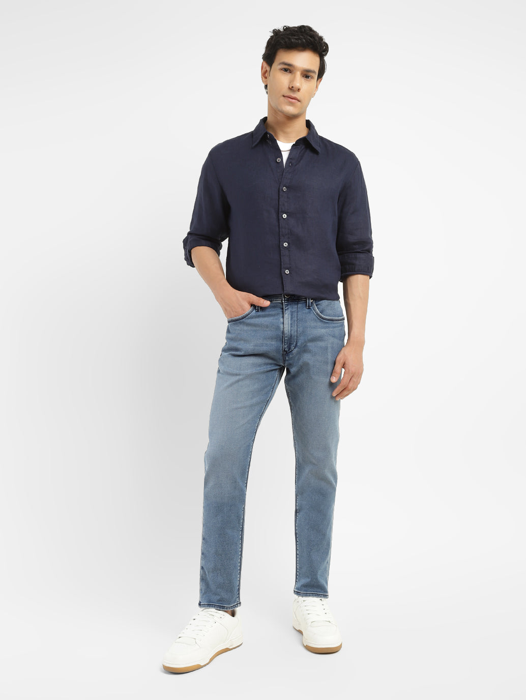 Men's Redloop 512 Blue Slim Tapered Fit Mid Rise Jeans