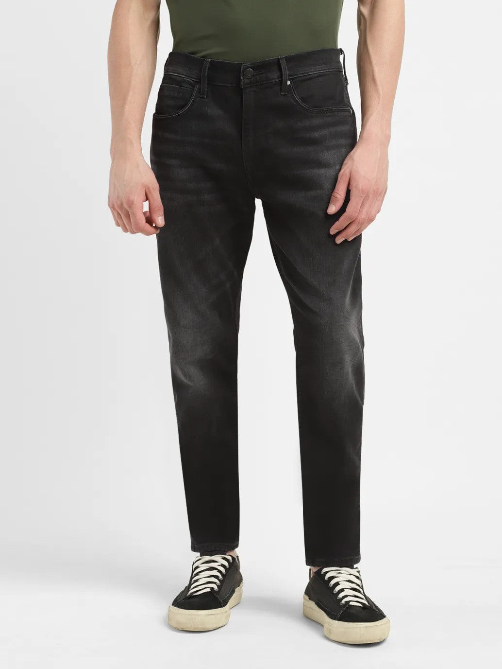 Men's Redloop 541 Black Athletic Tapered Fit Mid Rise Jeans