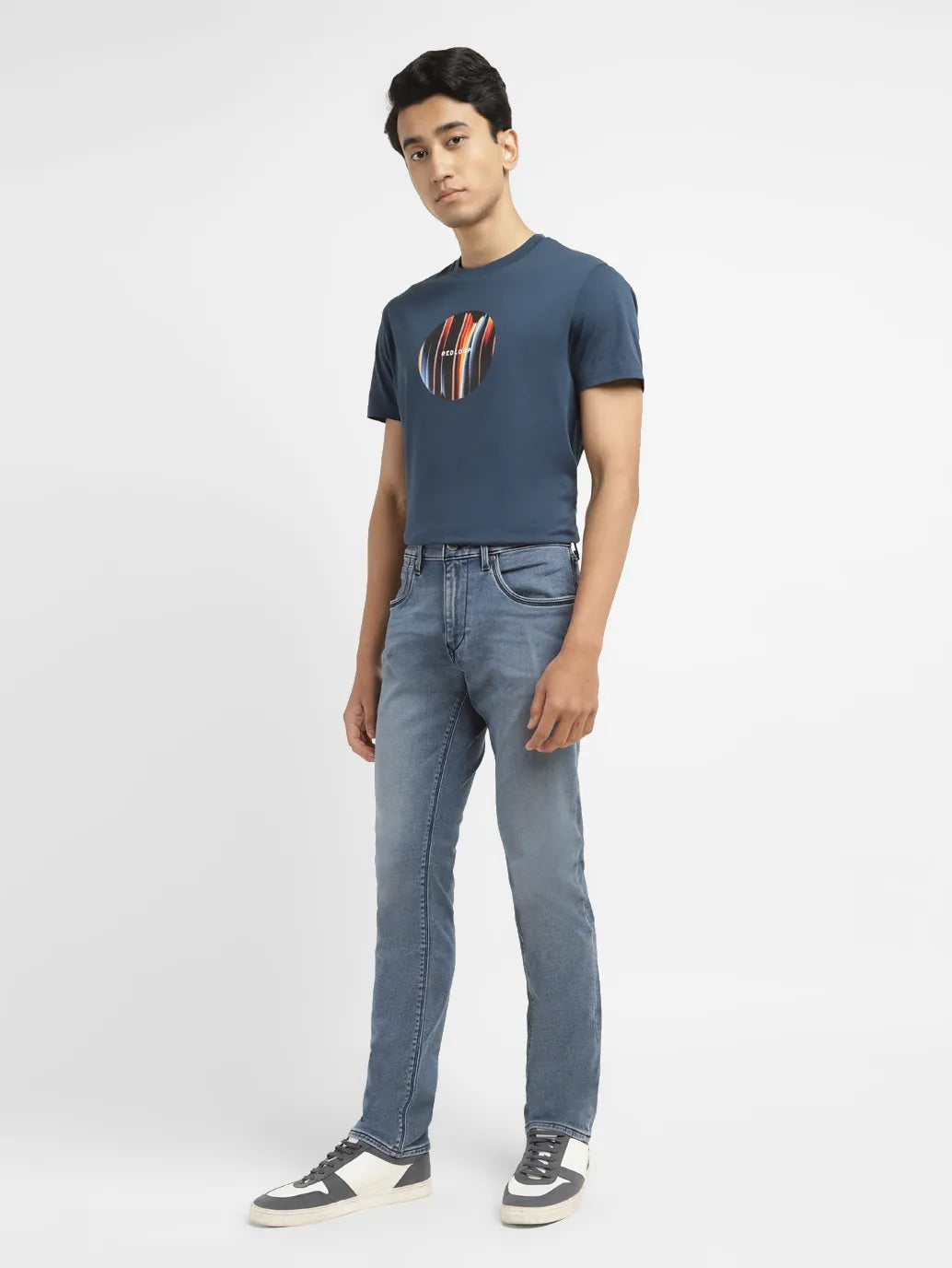 Men's Redloop 65504 Blue Skinny Fit Mid Rise Jeans