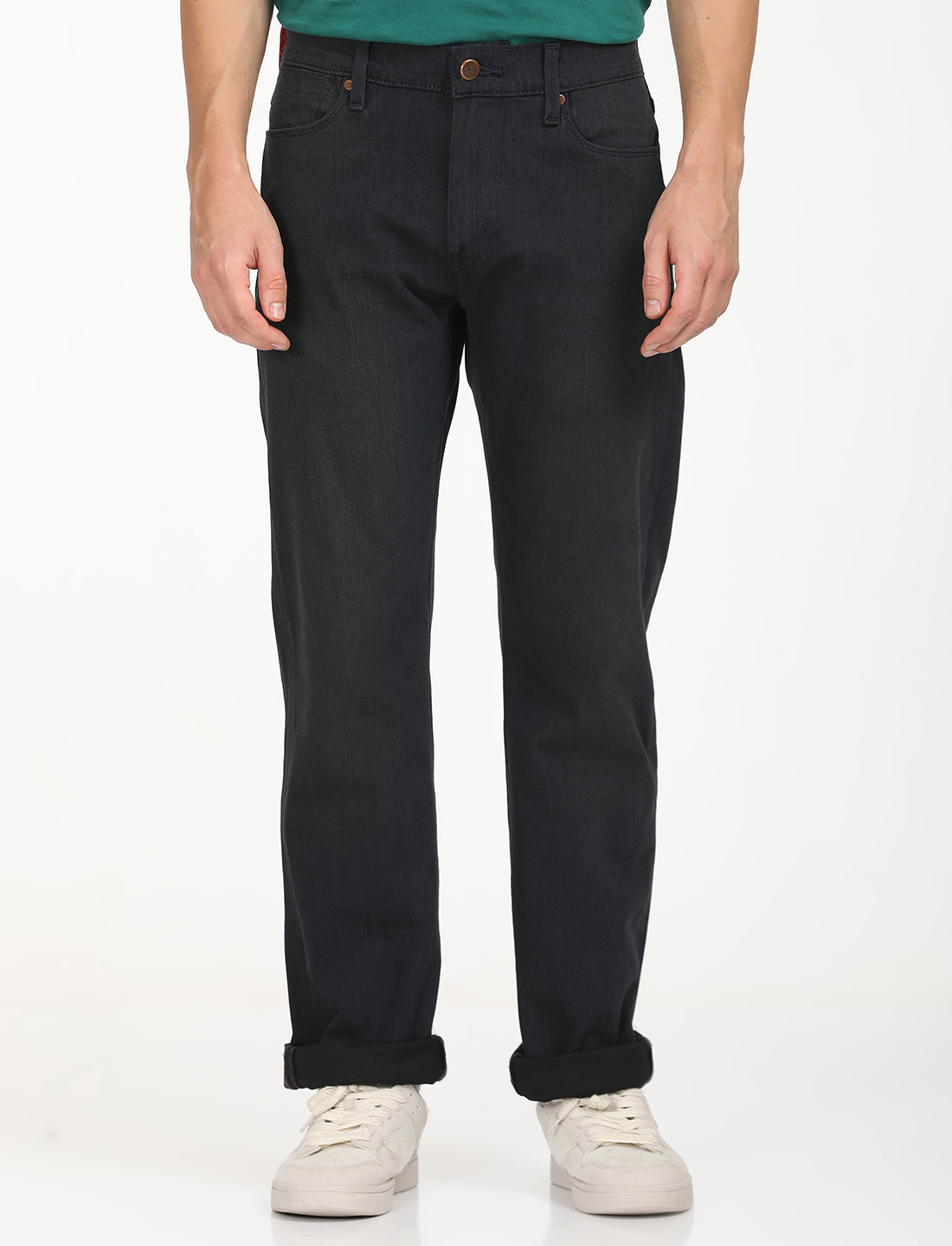 Men's Redloop 513 Navy Blue Slim Straight Fit Mid Rise Jeans
