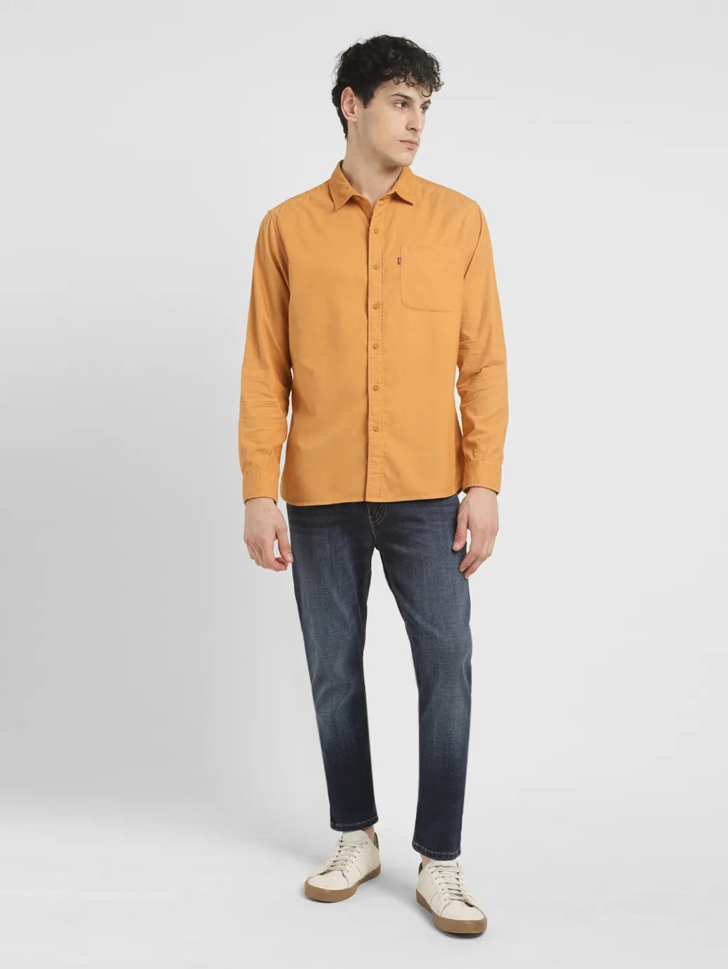 Men's Solid Slim Fit Corduroy Shirt