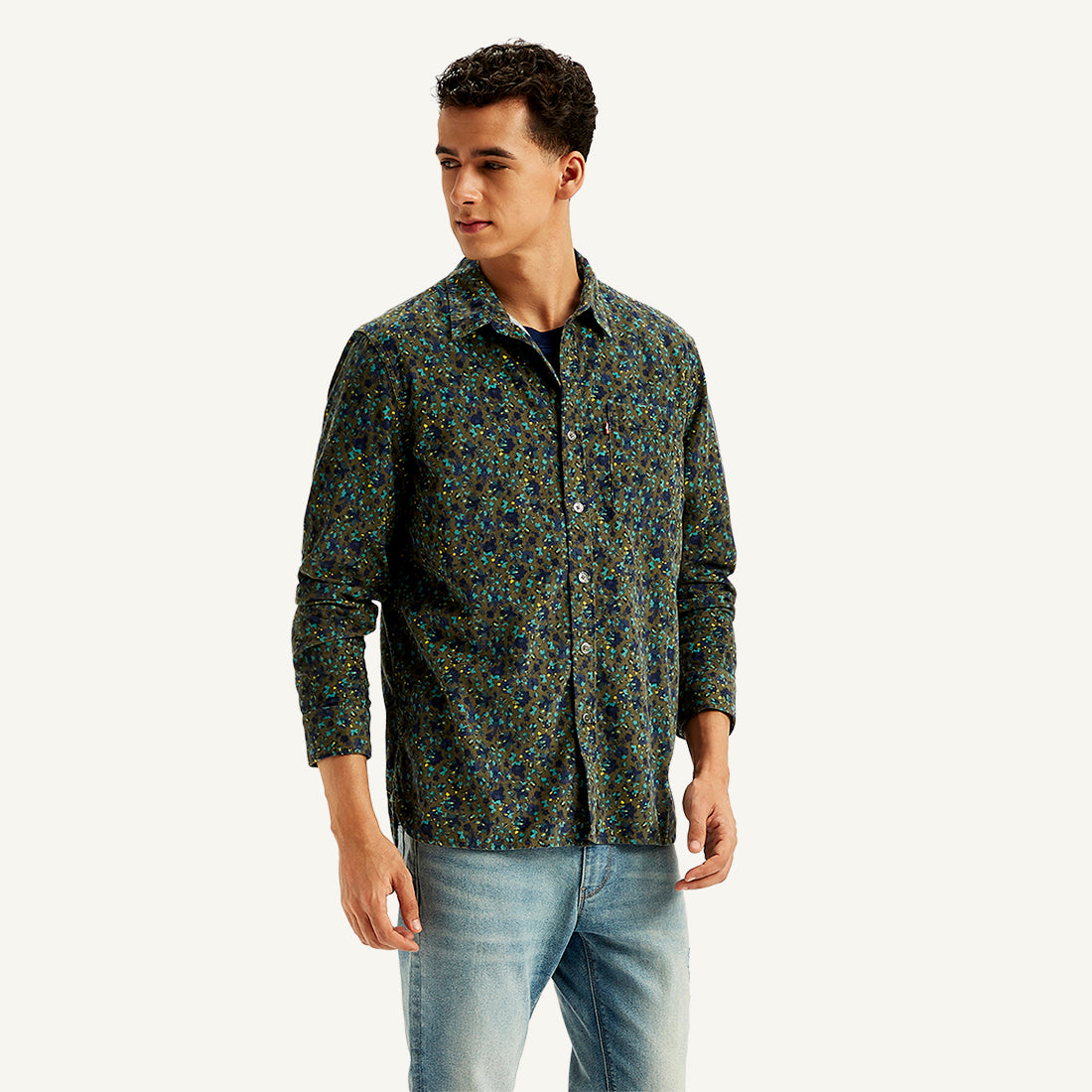 Men's Floral Print Slim Fit Shirt