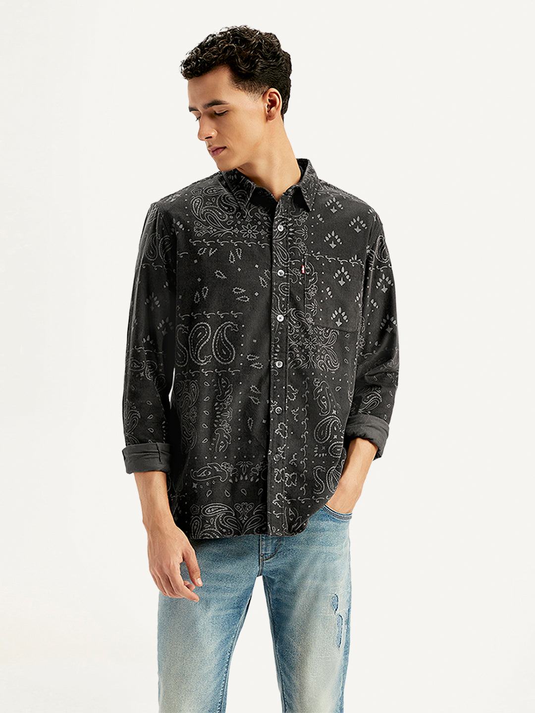 Men's Paisley Print Slim Fit Shirt