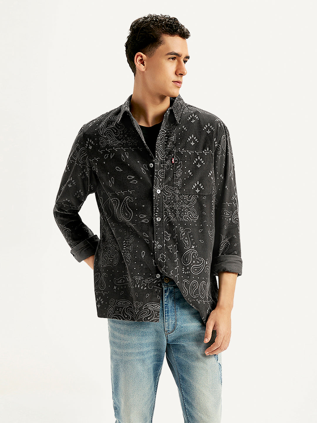 Men's Paisley Print Slim Fit Shirt