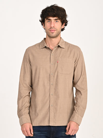 levi's Men's Corduroy Solid Beige Slim Fit Shirt-picture-21
