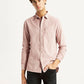 Men's Corduroy Solid Mauve Slim Fit Shirt - Styleshot View
