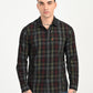 Men's Checkered Multi Color Slim Fit Corduroy Shirt - frount View
