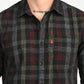 Men's Checkered Multi Color Slim Fit Corduroy Shirt - deatil View