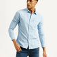 Men's Striped Light Blue Slim Fit Shirt - Styleshot View