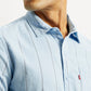 Men's Striped Light Blue Slim Fit Shirt - Detail View