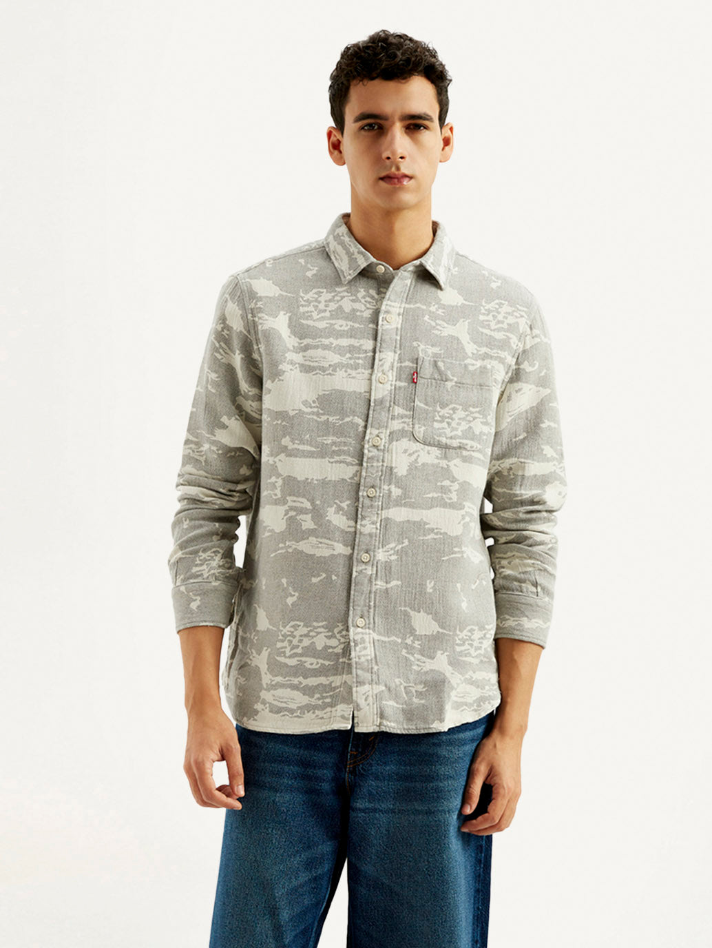 Men's Camo Slim Fit Shirt - Front View