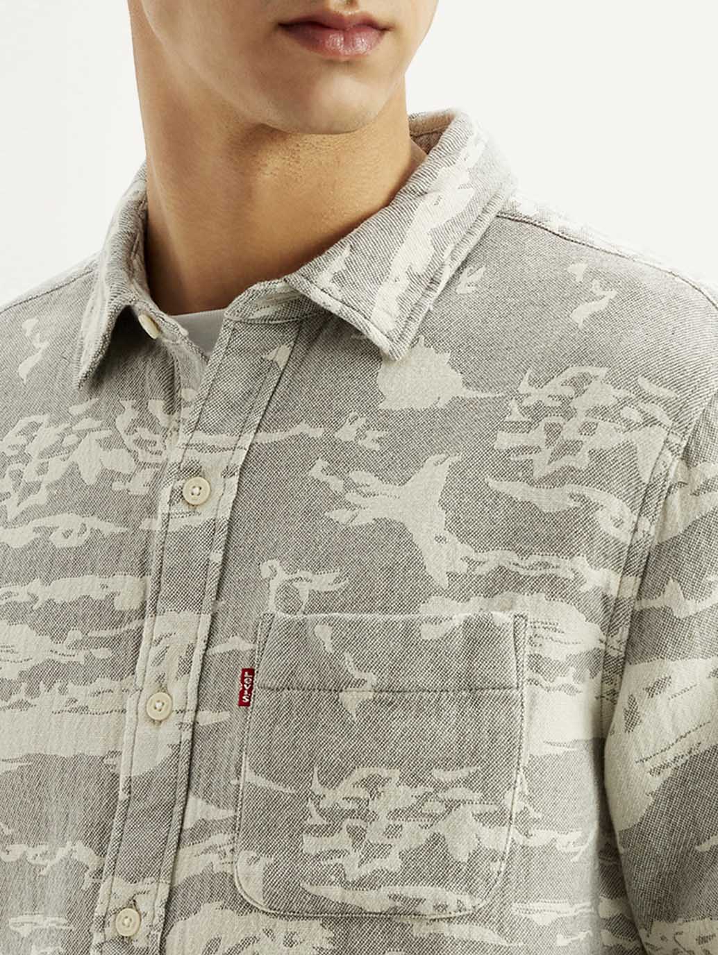 Men's Camo Slim Fit Shirt - Detail View