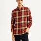 Men's Plaid Rust Slim Fit Shirt - Styleshot View