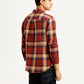 Men's Plaid Rust Slim Fit Shirt - Back View