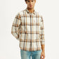 Men's Checkered Multi Color Slim Fit Shirt - Front View