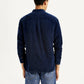 Men's Solid Navy Slim Fit Shirt - Back View