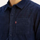 Men's Solid Navy Slim Fit Shirt - Detail View