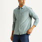 Men's Solid Light Blue Slim Fit Corduroy Shirt - Styleshot View