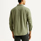 Men's Solid Olive Slim Fit Shirt - Back View