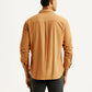 Men's Solid Tan Slim Fit Corduroy Shirt - Back View