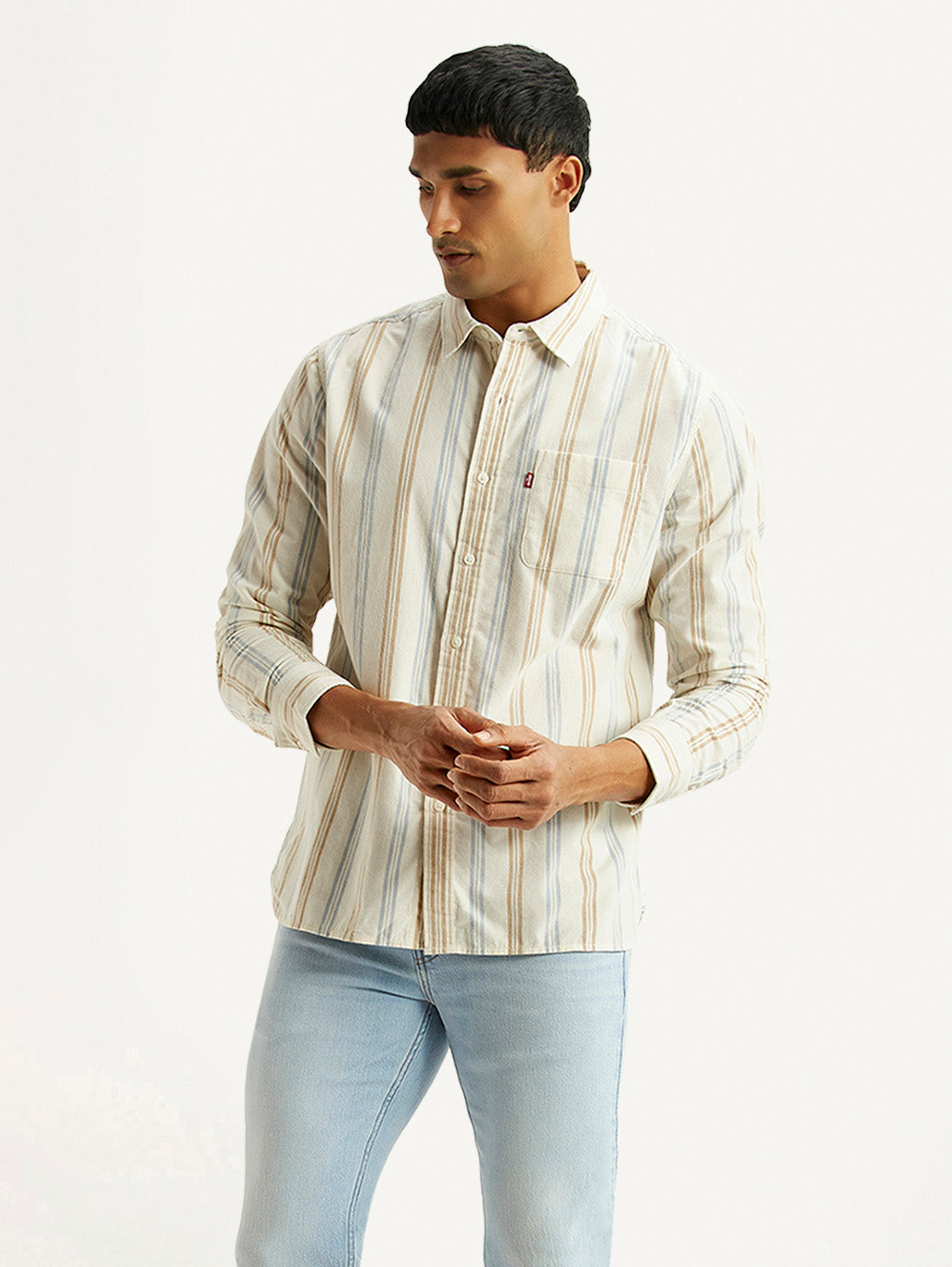 Men's Striped Multicolor Slim Fit Shirt - Styleshot View