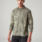 Men's Abstract Slim Fit Corduroy Shirt - Front View
