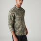 Men's Abstract Slim Fit Corduroy Shirt - Side View
