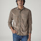 Men's Solid Slim Fit Corduroy Shirt - Front View