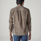 Men's Solid Slim Fit Corduroy Shirt - Back View