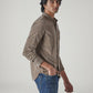 Men's Solid Slim Fit Corduroy Shirt - Side View