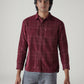 Men's Checkered Slim Fit Corduroy Shirt - Front View